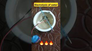 Electrolysis of water experiment decomposition of water electrochemistry electrolysis shorts [upl. by Lekram]