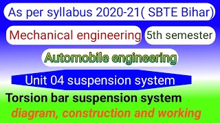 torsion bar suspension system  diagram construction and working  automobile engineering [upl. by Housen]