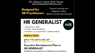 HR GENERALIST II ONLINE TRAINING II just five seats are left II Enroll Today 91 8920586816 [upl. by Denny]