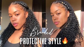 EASY PROTECTIVE STYLE w Clip Ins🔥  Braided Half Up Half Down [upl. by Gianni496]