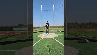 A hammer throw training with a loading pin and a weightplate [upl. by Novaat]