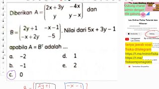 menghitung matriks transformasi BT dan nilai 5x3y1 [upl. by Sukul]