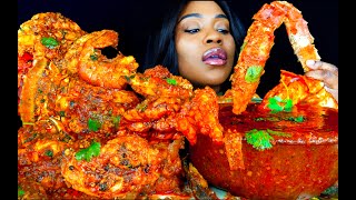 KING CRAB SEAFOOD BOIL MUKBANG  SEAFOOD  MUKBANG  DESHELLED LOBSTER  SEAFOOD BOIL  ASMR EATING [upl. by Assisi711]