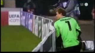 Soccer 7 Goalie Jens Lehmann of VfB Stuttgart Pees During G [upl. by Tzong]