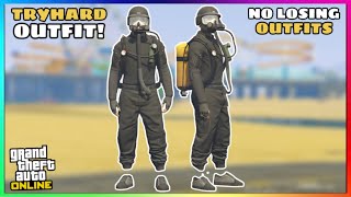 Easy Black Joggers FireFighter Air Tank Glitched Tryhard Outfit No Transfer GTA Online [upl. by Aleet]