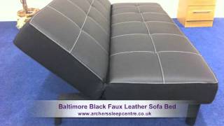 Baltimore Black Faux Leather Sofa Bed [upl. by Tezil]