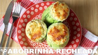 Abobrinha recheada com queijo  RECEITA SEM CARNE [upl. by Cartwell]