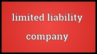 Limited liability company Meaning [upl. by Nihcas]