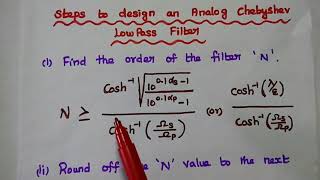 Design of Analog Chebyshev LowPass Filter  DTSP  Type I Filter [upl. by Euginom395]