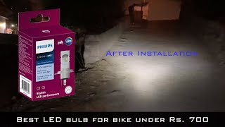 Best LED bulb for bike under Rs 700  Philips LED HS1 11636 Ultinon Essential Moto 12V 6W [upl. by Minton538]