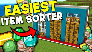 Easiest Item Sorter Minecraft Bedrock 121 [upl. by Nahtonoj]