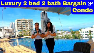 Pattaya Thailand Beautiful Luxury 2 bedroom 2 bathroom Bargain Condo [upl. by Debi299]