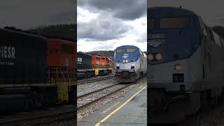 Amtrak 55 Vermonter amtrak railfaning [upl. by Lerim]