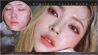 트러블 완벽커버 자몽설탕차 메이크업❣️ Perfect Cover Makeup [upl. by Charmian]