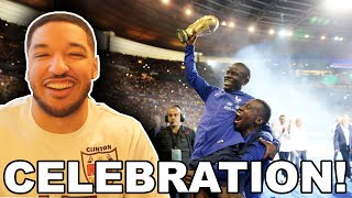 KANTE SONG American Reacts to FRENCH FOOTBALL  CELEBRATION STADE DE FRANCE [upl. by Ahsiuqel]