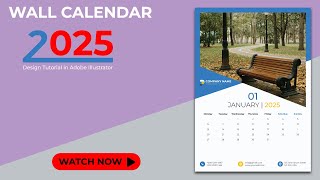 How to Design a Wall Calendar 2025  Adobe Illustrator Tutorial [upl. by Ystap]