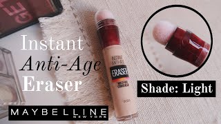 Maybelline Instant AntiAge Eraser Concealer 01 Light Review [upl. by Kraul]