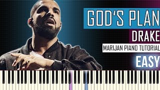 How To Play Drake  Gods Plan  Piano Tutorial EASY  Sheets [upl. by Awuhsoj473]