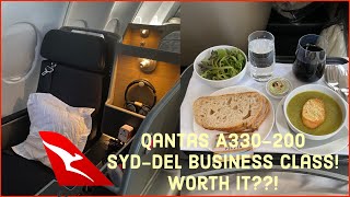 QANTAS A330200 Business Class  Sydney to Delhi  Inaugural Flight  Worth it [upl. by Ailin]