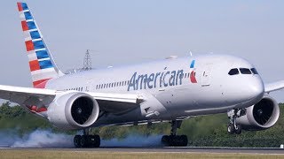 UP CLOSE American Airlines B7878 Dreamliner Landing and Takeoff at Manchester Airport [upl. by Aikin452]