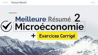 Meilleur Résumé Microéconomie S1 Part 2 avec Exercices Corrigé [upl. by Pogue]