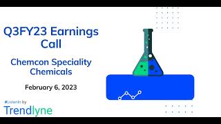 Chemcon Speciality Chemicals Earnings Call for Q3FY23 [upl. by Stace96]