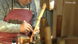 Process of making Wooden Recorder Beautiful baroque melody Korean recorder artisan [upl. by Crandell]