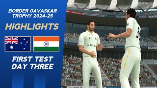 Day 3 Highlights  India vs Australia  1st Test  RC24 [upl. by Arries]