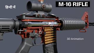 How Rifle Works  M16 Rifle Working  3D animation [upl. by Vanna483]