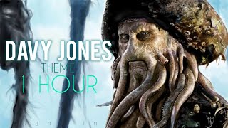 Calming Piano  Davy Jones Theme 1 HOUR Rain 🏴‍☠️⛈️💤 [upl. by Barsky]