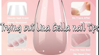 TESTING OUT UNA GELLA NAIL TIPS HONEST REVIEW [upl. by Nason]