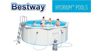 Bestway Round Hydrium™ Steel Wall Pools Setup Video [upl. by Odlanyer887]