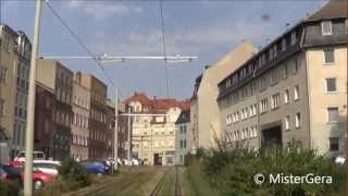 Führerstandsmitfahrt Geraer Straßenbahn Linie 3 22 [upl. by Ymled660]