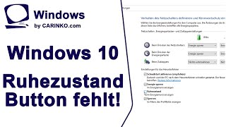 Microsoft Windows 10 Ruhezustand Button fehlt  wie aktivieren  carinkocom [upl. by Oned542]