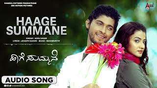 Haage SummaneTitle Song  Audio Song  Haage Summane  Kiran  Suhasi  Manomurthy [upl. by Einafats]