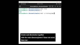 Linux Tutorial01  Create subdirectory without creating main directory using a single command [upl. by Yecniuq]