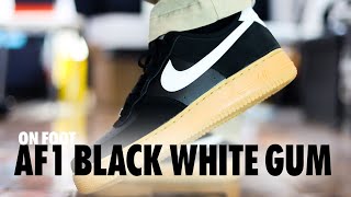 ON FOOT Nike Air Force 1 LV8 Black Summit White Gum Schopes 4K FQ8714 004 [upl. by Eekram]