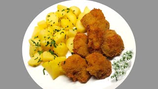 Smažené řízky z hlívy ústřičné s bramborem recept [upl. by Lebiram]