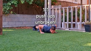 111 full range of motion push ups in a row [upl. by Yrtua7]