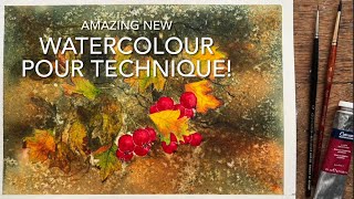 Beginners WATERCOLOR AUTUMN LEAVES PAINTING NEW Loose Watercolour Techniques Tutorial Landscape [upl. by Romalda]