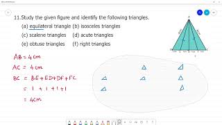 6 TN Maths Term II 4 GEOMETRY Exercise 43 11Study and identify the triangles [upl. by Ottillia]