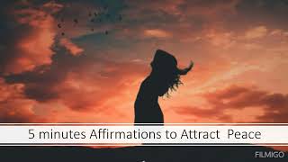 5 minutes Affirmations to Attract Peace staypositive affirmations [upl. by Urbas655]