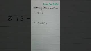 Subtracting Integers  How to Subtract Positive and Negative Integers shorts [upl. by Eenobe]