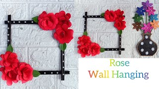 Rose Wall Hanging Craft  DIY Home amp Room Decore Ideas  Paper Craft [upl. by Samoht44]