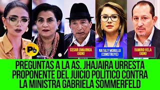 JuicioPolitico Peguntas de Ramiro Vela Cesar Umajinga Nataly Morillo a Jhajaira Urresta alegato [upl. by Ahsitram59]