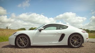 Porsche 718 Cayman Carrera White Exterior Interior and Drive [upl. by Nicolais]