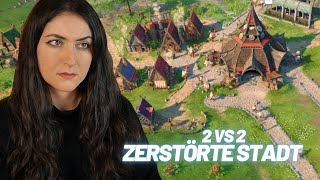 Allererstes Match  2 vs 2 🏠 Die Siedler Neue Allianzen Multiplayer  Zerstörte Stadt [upl. by Saduj297]