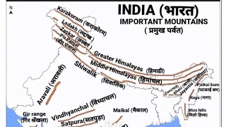 भारत की भौगोलिक संरचना भारत की प्रमुख पर्वत चोटियां Mountain peaks of India। [upl. by Dnaltroc]