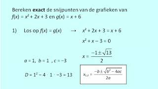 Snijpunten met parabolen berekenen [upl. by Marceau]