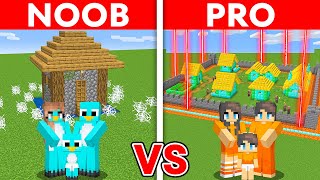 NOOB vs PRO SAFEST SECURITY VILLAGE TO PROTECT MY FAMILY Minecraft [upl. by Engvall]